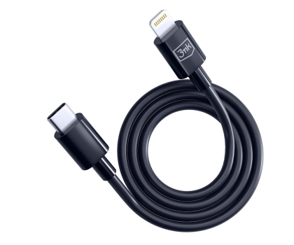 Kabel USB 3mk Hyper Cable C to Lightning 20W 1.2m Black